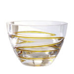 Krosno Διακοσμητικό Μπωλ Κρυστάλλινο ριγες μελι 15εκ.